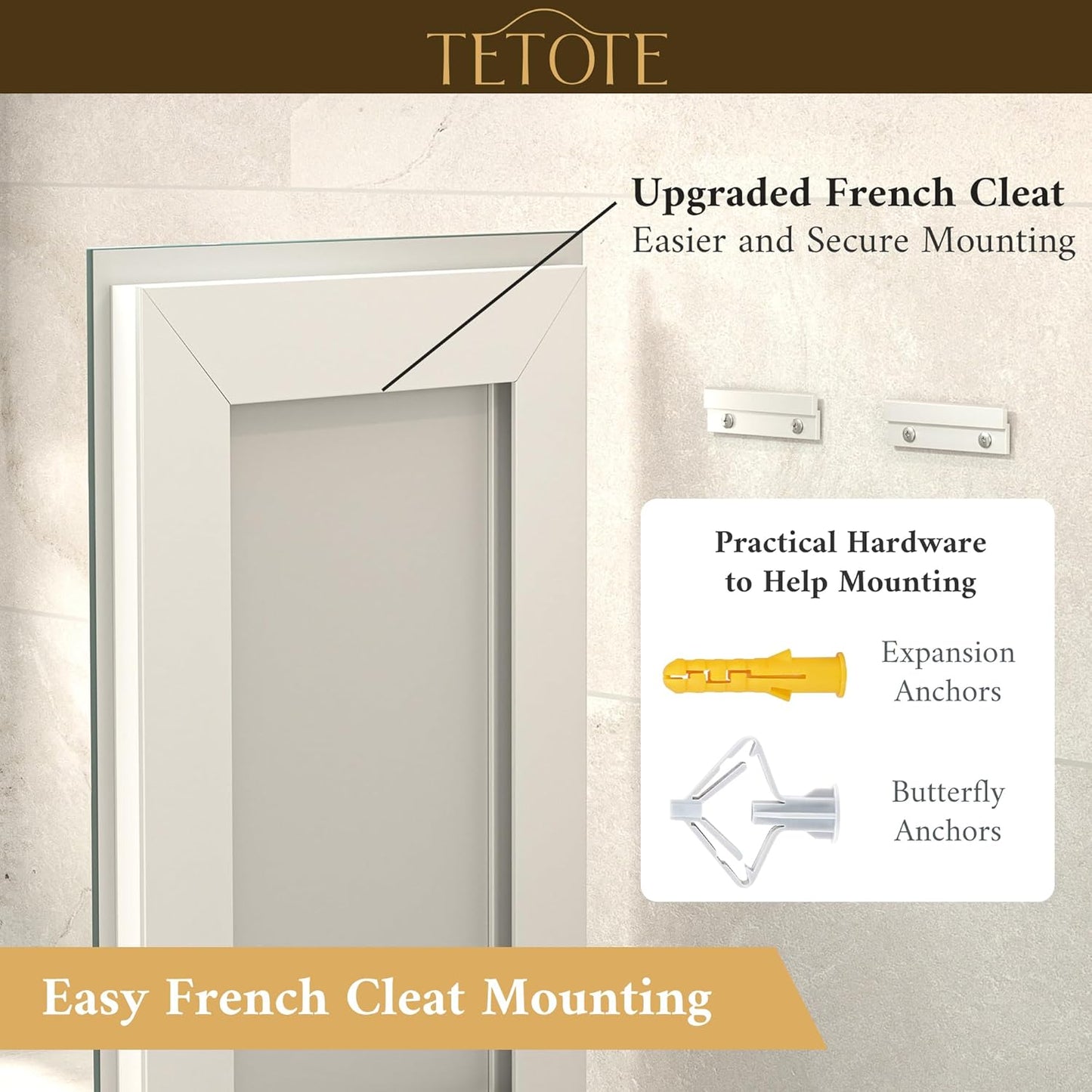 LED Bathroom Mirror 24 x 30 Inch Lighted Bathroom Vanity Mirror with Lights, Brighter Frontlit and Backlit Light up Anti Fog Mirror, 3-Color Dimmable, Shatterproof Tempered Glass, Waterproof