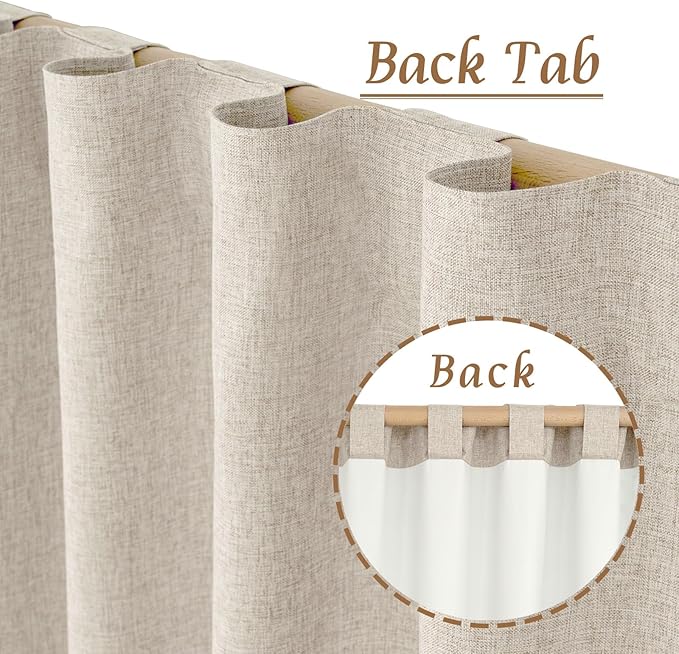 LAMIT Linen 100% Blackout Window Curtains - Image 3