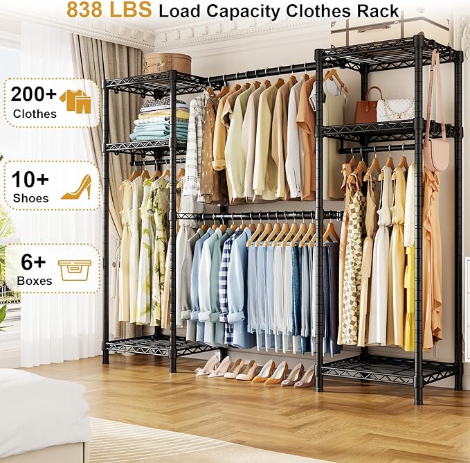 Ulif E7 Garment Rack, Heavy Duty Clothes Storage System - Image 2