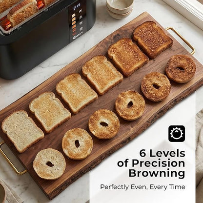 Toaster 4 Slice Wide Slot, Bagel Function, Long Slot, Stainless Steel, Touch - Image 4