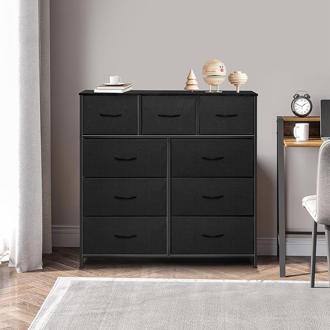 Dresser for Bedroom with 9 Drawers, Chest of Drawers, Storage Drawers Organizer - Image 4