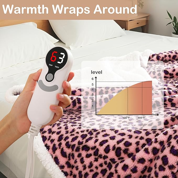 Electric Heated Blanket Throw Size 50"×60" - Image 3