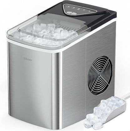 Silonn Ice Makers Countertop, 9 Cubes Ready in 6 Mins, 26lbs in 24Hrs, by Silonn