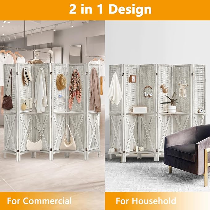 Aleesing 6 Panel Pegboard Display - Image 8
