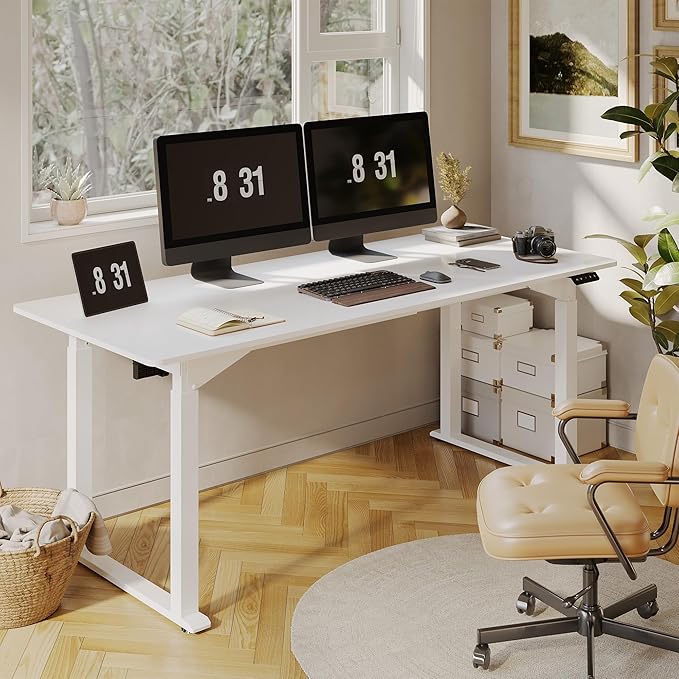 SANODESK 4-Leg Standing Desk, Electric Height Adjustable Desk - Image 2