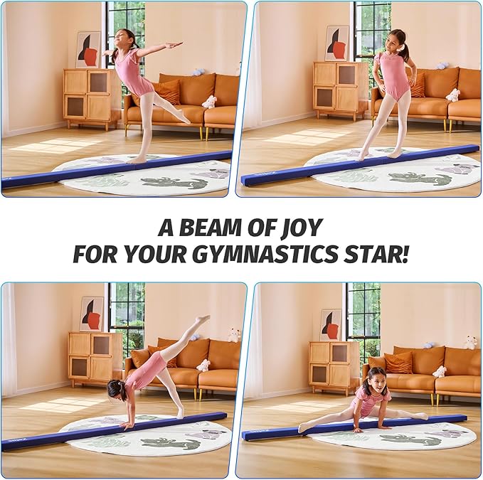 ZELUS 8' Folding Gymnastics Balance Beam, Floor Balance Beam w/Carry Handles - Image 7
