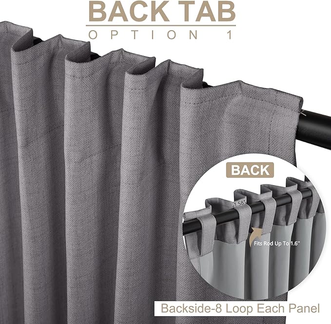 100% Blackout Shield Linen Blackout Curtains - Image 3