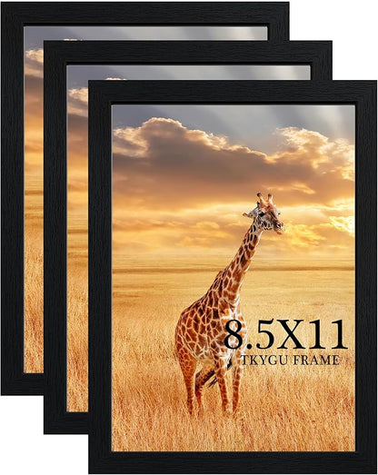 TKYGU 8.5x11 Picture Frame Black Set of 3, Certificate Frame Poster and Photo by TKYGU