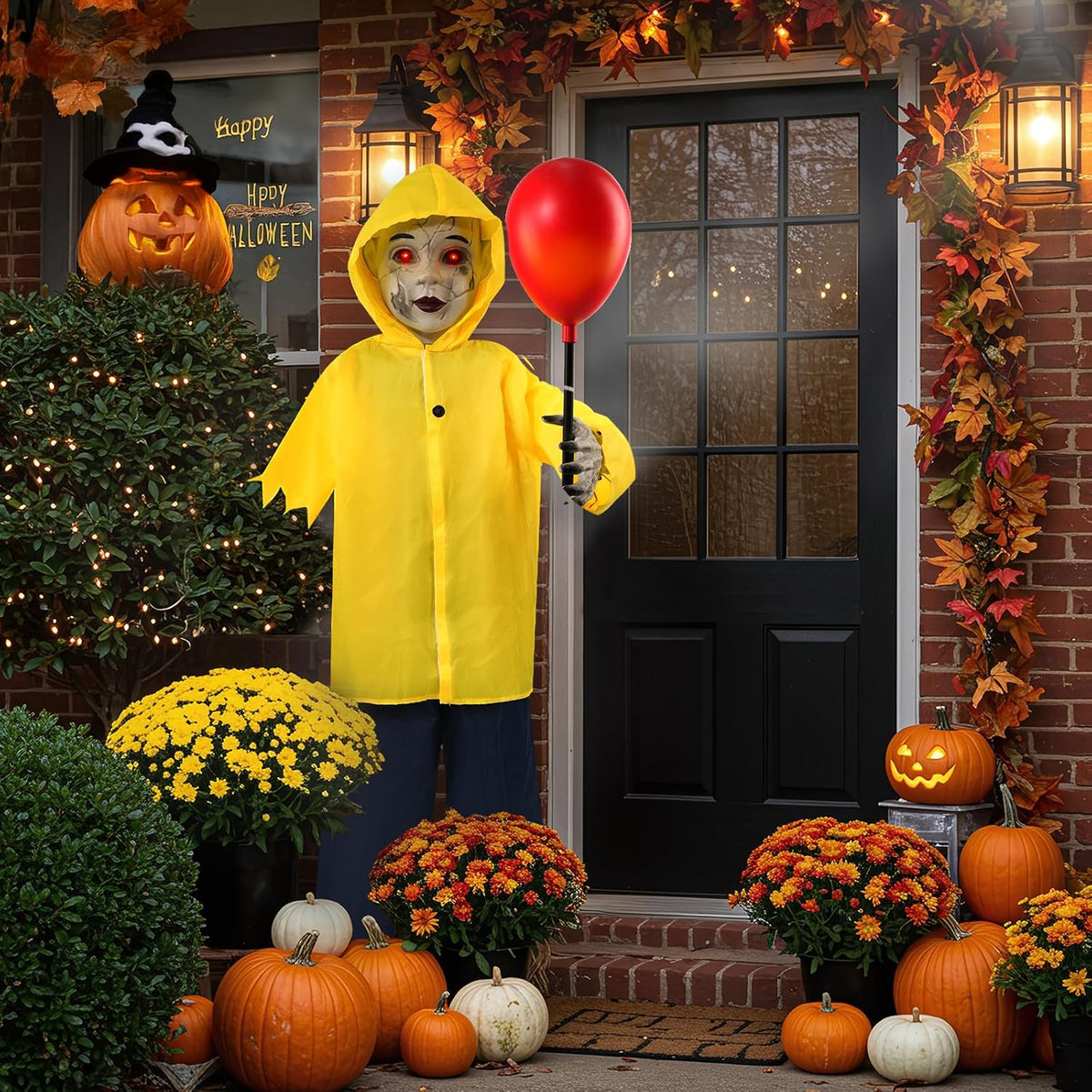 4 Ft Life Size Halloween Animatronics Prop with Sound & Touch