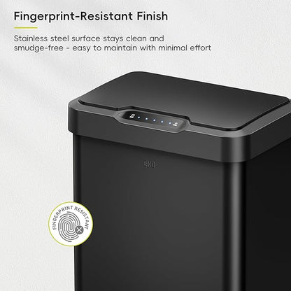 EKO Mirage-T 50 Liter / 13.2 Gallon Touchless Rectangular Motion Sensor Trash - Image 3