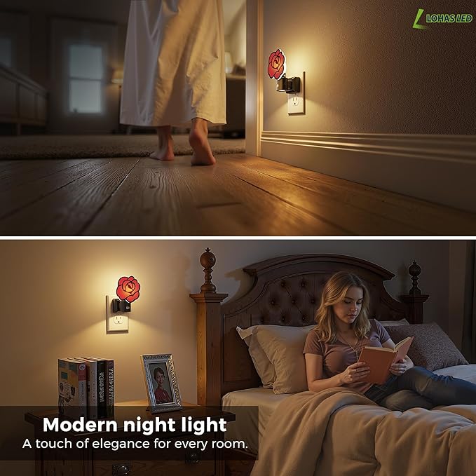 L LOHAS LED Night Lights Plug into Wall, Gothic Rose Night Light - Image 7