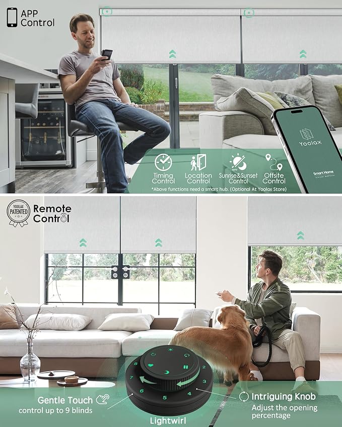 Yoolax Motorized Blinds with Remote, Smart Blinds - Image 3