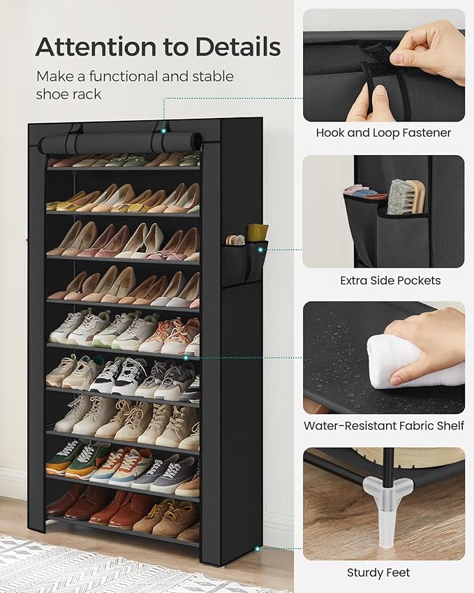 SONGMICS 10-Tier Shoe Rack, Shoe Storage Cabinet - Image 6
