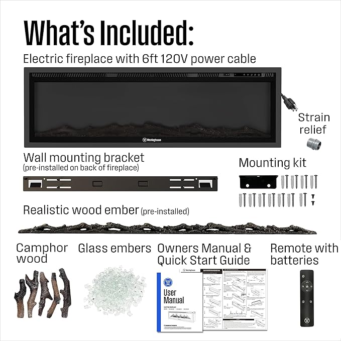 Westinghouse 50 Inch Electric Fireplace Heater, Compatible - Image 8