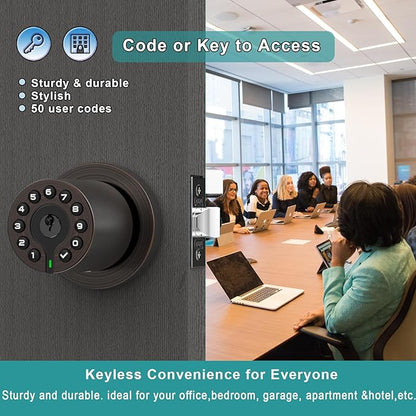 BOTHSTAR Keypad Door Knob with Key, Keyless Code Entry Lock, Auto Lock - Image 3