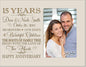 Personalized Fifteen Year for her him Couple Custom Engraved Wedding Gift for Husband Wife Girlfriend Boyfriend Photo Frame Holds 4x6 Photo (Ivory)