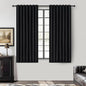 Black Out Kitchen Curtains 45 Inch Length 2 Panels Set, Modern Pleated Linen by QJMYDECO