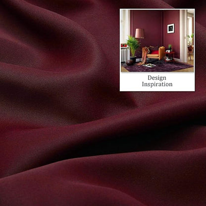 DUALIFE Burgundy Red Curtains for Bedroom 63 Inches Long Burgundy Red Solid - Image 4