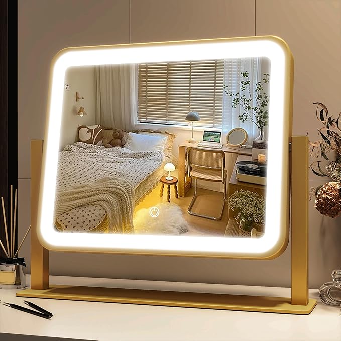 FENNIO Vanity Mirror with Lights 14x12 Inch by FENNIOLEDMIRRORS