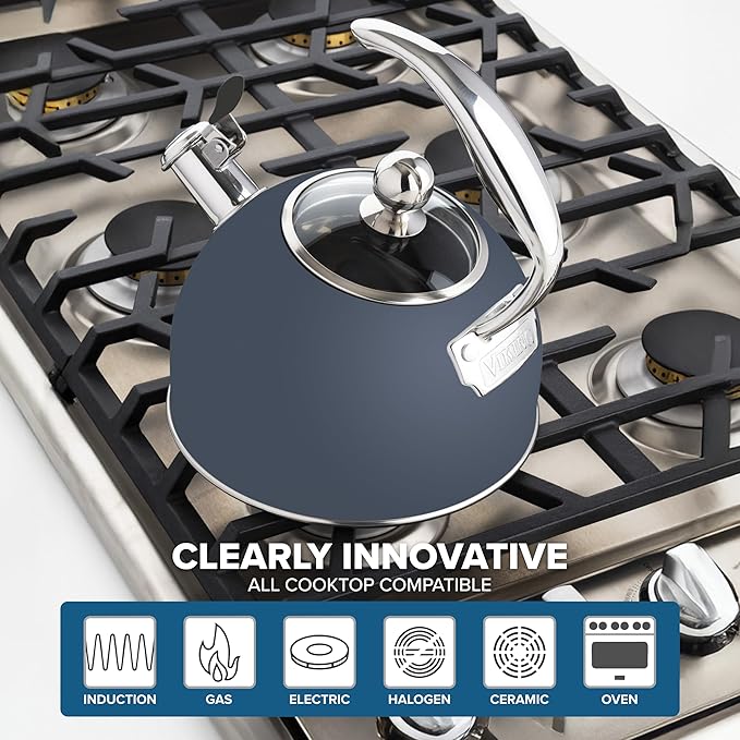Viking 3-Ply Stainless Steel Tea Kettle, 2.6 Quart Stovetop Hot Water Pot - Image 6