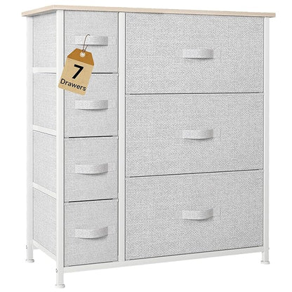 DWVO Dresser for Bedroom, 7 Drawers Fabric Dresser, Organizer Unit for Living by DWVO