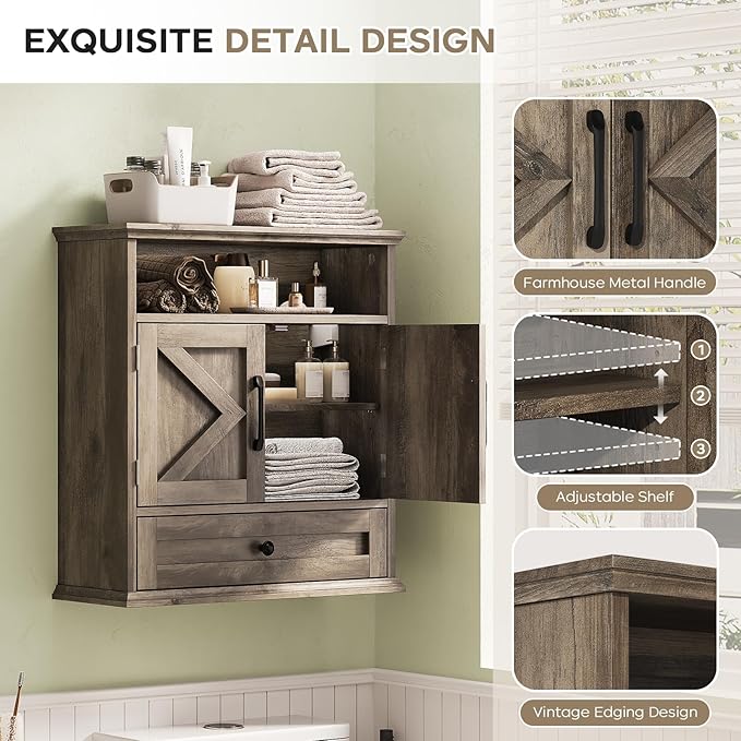 Bathroom Wall Cabinet, Wall Mounted Medicine Cabinet - Image 4