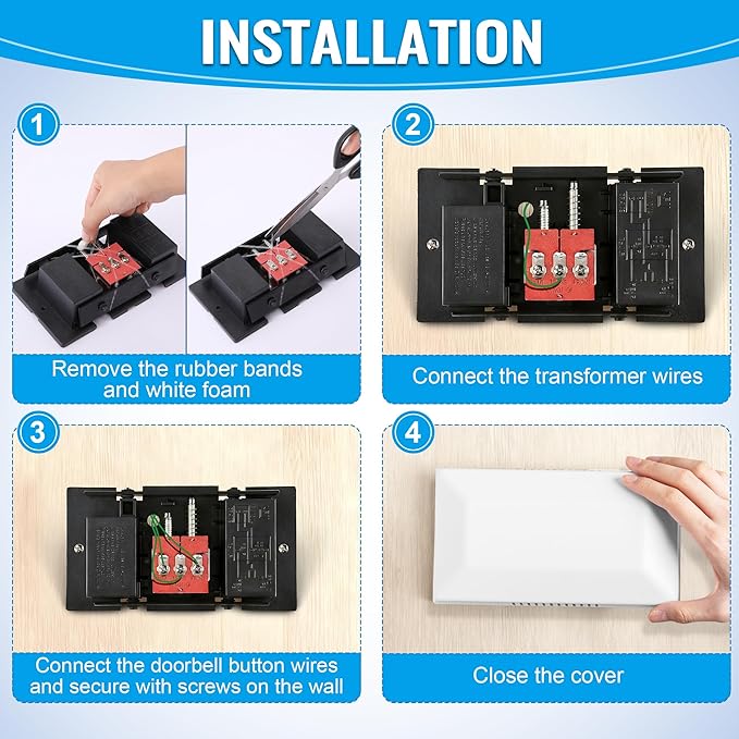 Saillong Wired Doorbell Chime, 16V 10VA Front and Rear Door Chime - Image 6