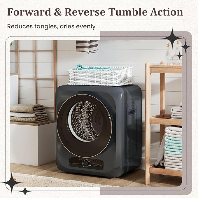 Auertech 1.5 Cu.Ft Portable Clothes Dryer, 850 W Front Load Electric Dryer - Image 9
