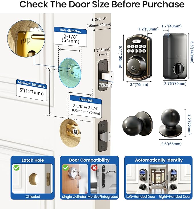Veise Keyless Entry Door Lock - Image 6