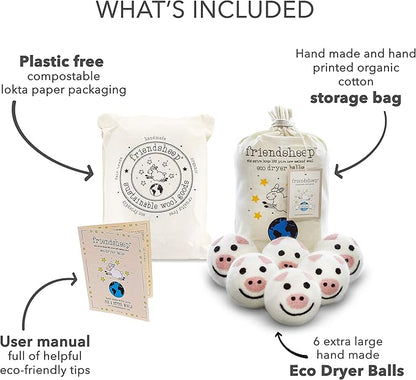 Friendsheep Wool Dryer Balls, Organic Reusable Fabric Softener Alternative - Image 4