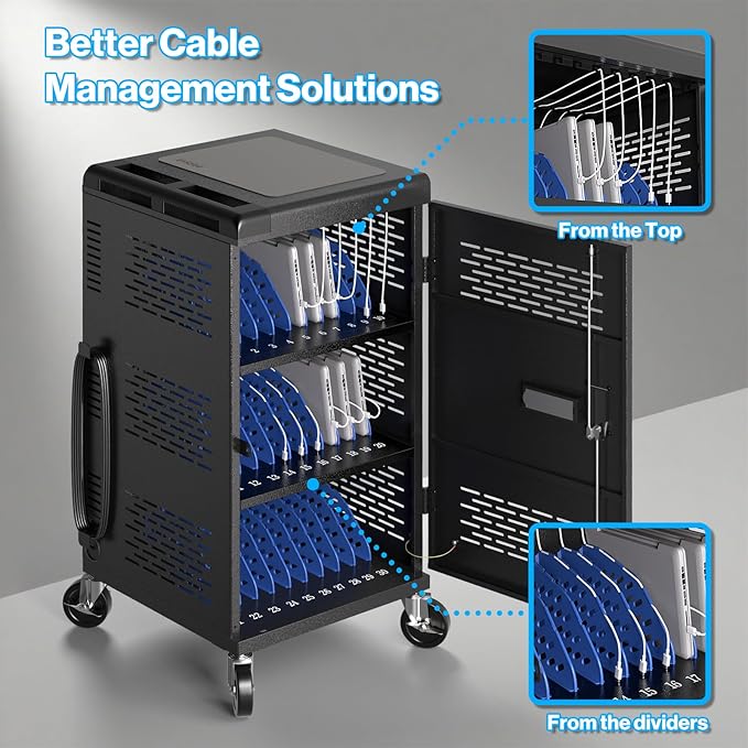 4 Pack | Fully Assembled 30 Bay Multi Device Charging Station - Image 6
