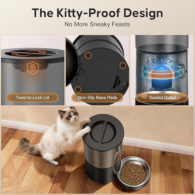 Automatic Cat Feeder with Camera, WiFi Cat Food Dispenser with App Control - Image 7