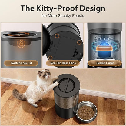 Automatic Cat Feeder with Camera, WiFi Cat Food Dispenser with App Control - Image 7