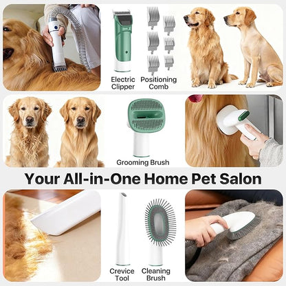 Dog Grooming Kit with Vacuum, 15000Pa Pet Hair Clipper and Shedding Brush - Image 3