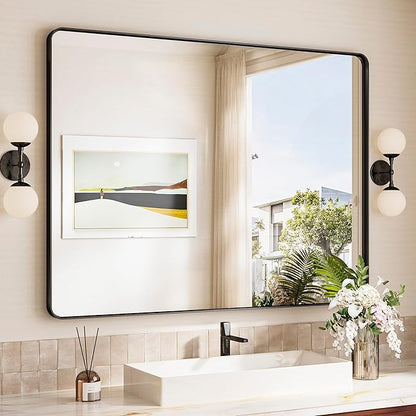 TokeShimi 48x36 Black Bathroom Mirror by RefinedBathroomAccessories