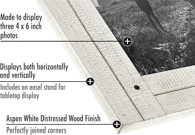 Americanflat Hinged 4x6 Triple Picture Frame - Image 3