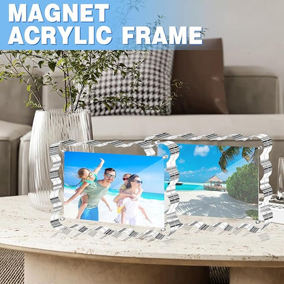 Aheroi 4x6 Acrylic Picture Frames, 3 Pack Clear Scalloped Acrylic Photo Frame - Image 7