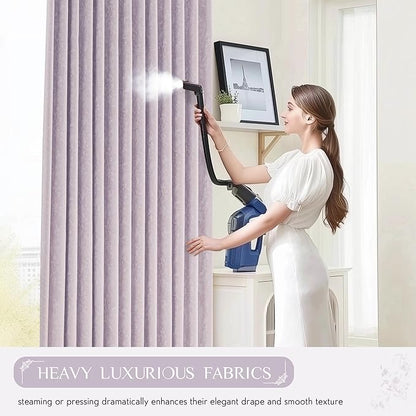 Beauoop Purple Floral Jacquard Blackout Curtains 96 Inches Long 2 Panels - Image 5