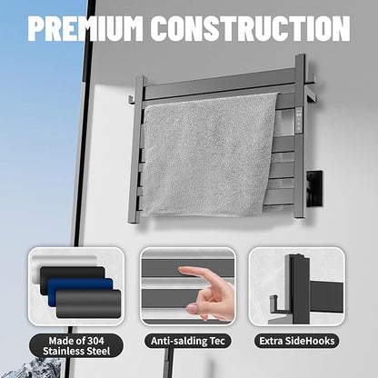 K&KALONZO Towel Warmer for Bathroom, Wall-Mounted 5-Bar Heated Towel Rack - Image 7