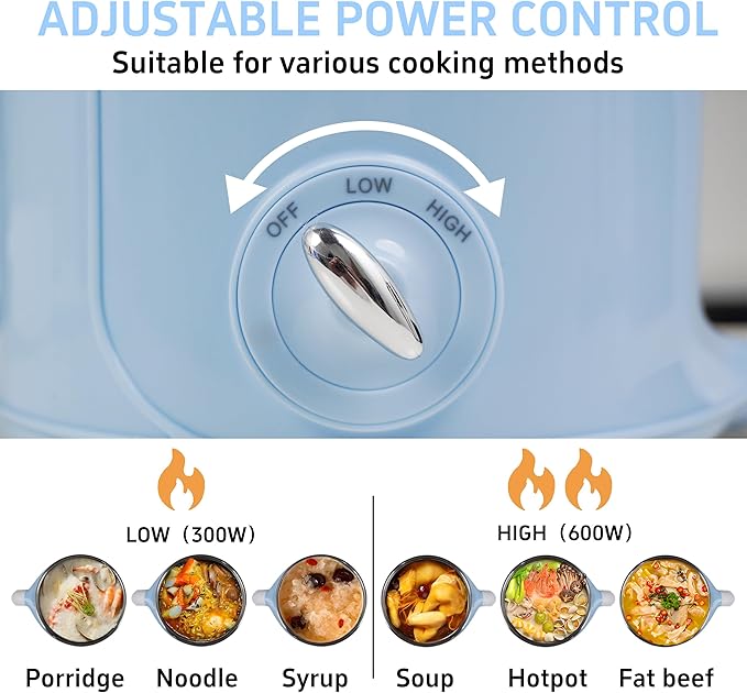 Hot Pot Electric with Steamer，2.0 L Ramen Cooker，Mini Portable Hot Pot - Image 2