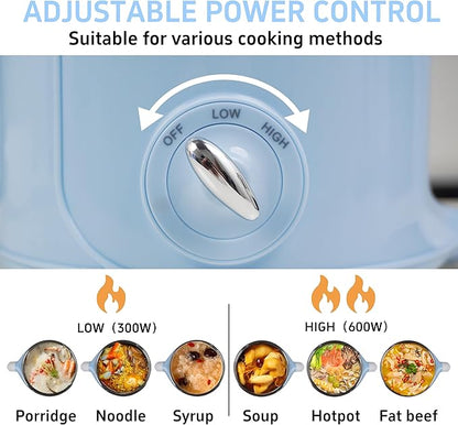 Hot Pot Electric with Steamer，2.0 L Ramen Cooker，Mini Portable Hot Pot - Image 2