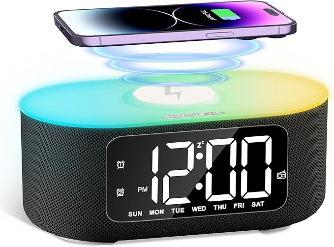 JALL Fabric Alarm Clock for Bedroom, by JALL