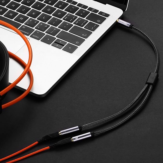 DUKABEL Long Headsets Splitter Adapter 3-Pole TRS Micprhone & Audio Female to - Image 3