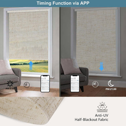Bringnox Motorized Blinds with Remote,Light Filtering, Voice Controlled | With Apple Home, Google Home and Alexa, for Home, Bedroom, Custom Size