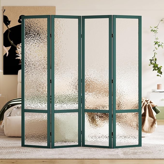 Acrylic Room Divider, 4-Panel Freestanding Partition Screen, Frosted - Image 5