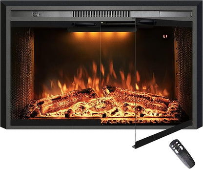 40“ Electric Fireplace Insert, 750W/1500W Fireplace Heater by Velaychimney