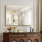 30x40In Gold Bathroom Mirror for Wall, Brushed Gold Rectangle Mirrors by Welcometocofeny