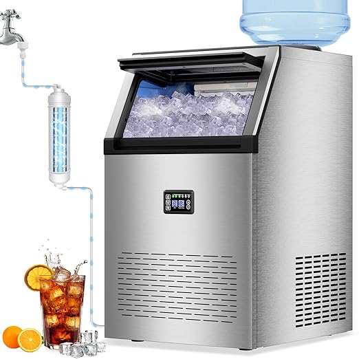 Ice Maker Commercial Ice Maker Machine 200lbs/24H by Amadvi