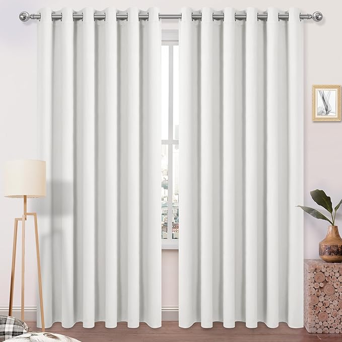 DWCN Extra Wide Blackout Curtains 84 Inches Long, Grommet Room Drakening by DWCN