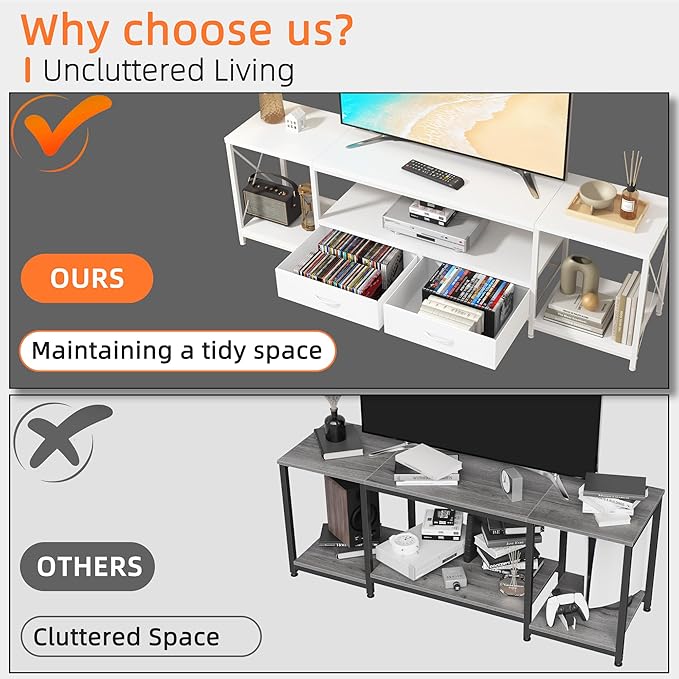 GYIIYUO TV Stand with Fabric Drawers - Image 3